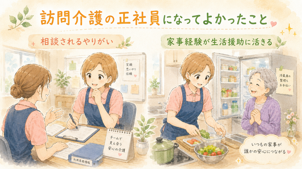 訪問介護の正社員になってよかったこと