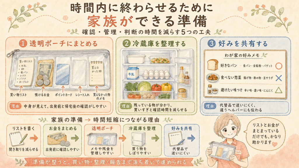 家族ができる準備物イラスト